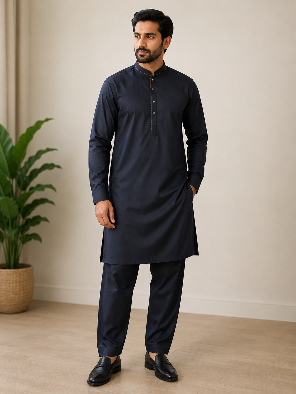 Sleek Elegant Black Kameez with Trouser