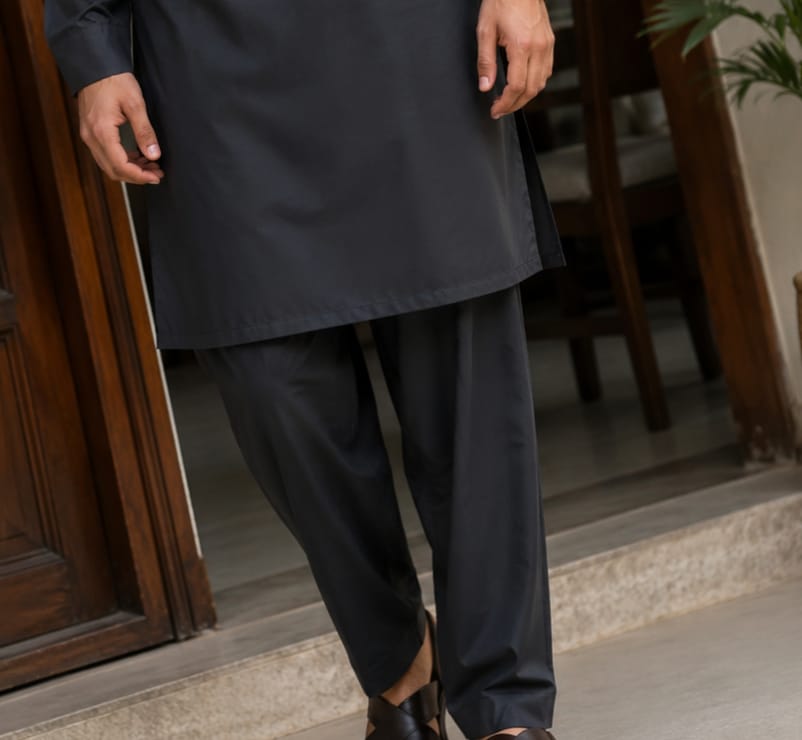 Stylish Charcoal Gray (Near Black) Shalwar Kameez