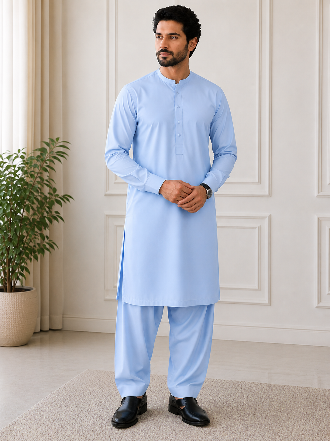 Sky Blue Shalwar Kameez for a Refined and Graceful Look