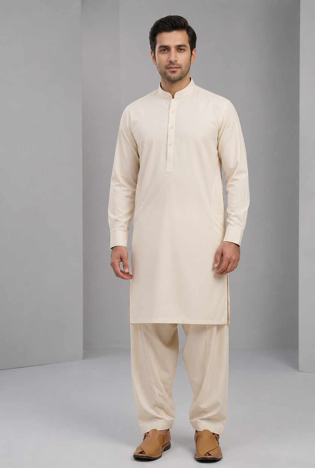 Modern Sophisticated Cream Color Shalwar Kameez