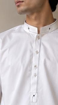 Classic Off White Kameez with Trouser (Pajama)
